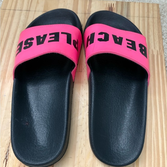 Victoria's Secret PINK Women's Slide Sandals "BEACH PLEASE" Size Small - Picture 3 of 5